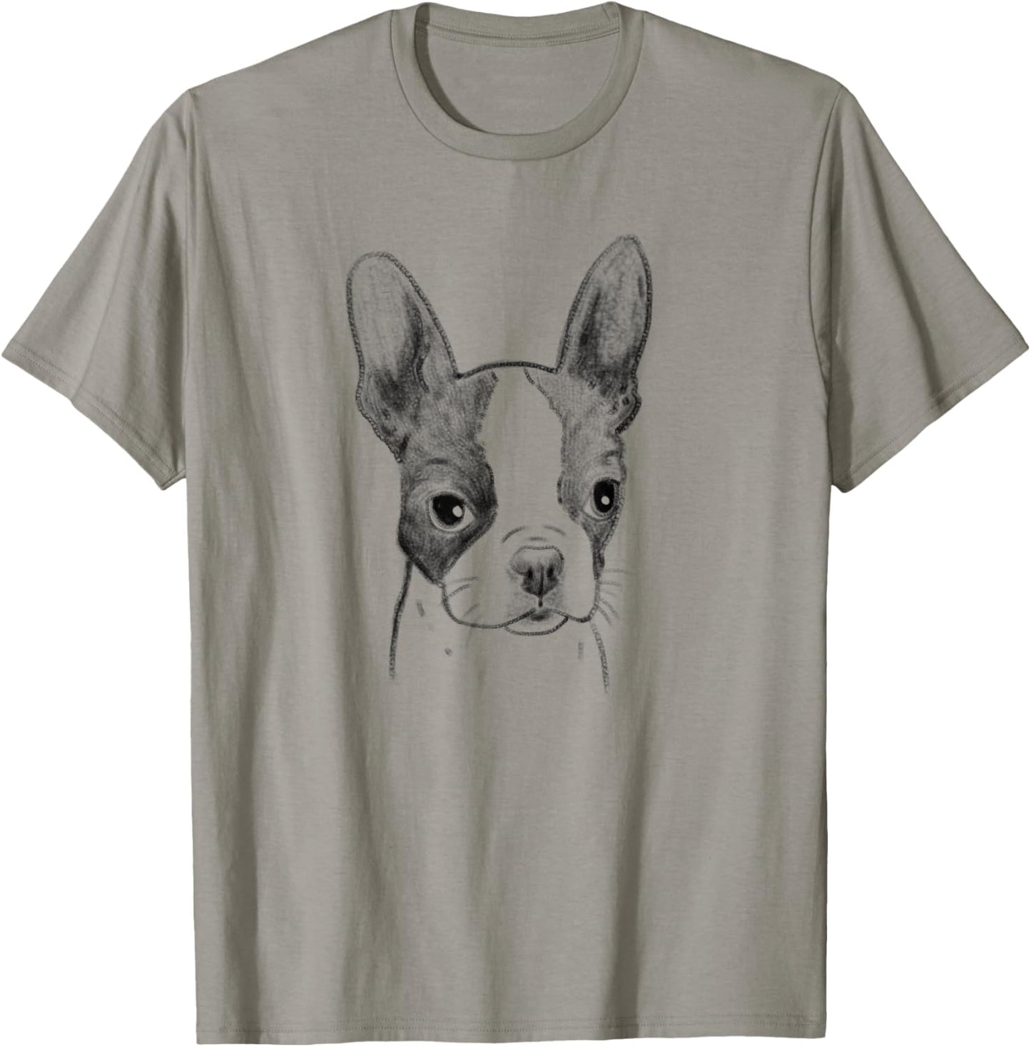 Boston Terrier Sketch, Boston Terrier Lover, Dog Sketch T-Shirt - T-Shirt | Sand
