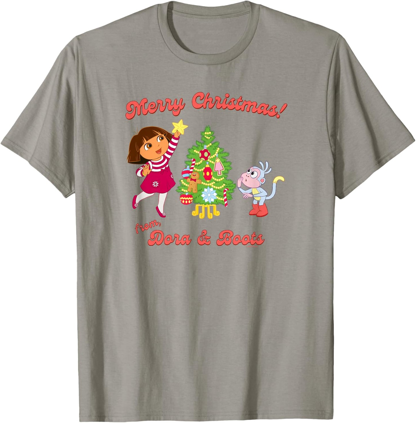 Dora the Explorer Happy Holidays from Dora and Boots T-Shirt - T-Shirt | Sand