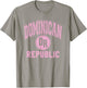 Dominican Republic Text DR Circle White with Pink Print T-Shirt - T-Shirt | Sand