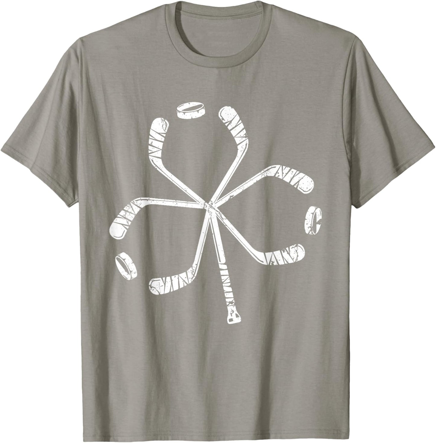 St Patricks Day Hockey Shamrock Vintage Stick Saint Paddy's T-Shirt - T-Shirt | Sand