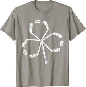 St Patricks Day Hockey Shamrock Vintage Stick Saint Paddy's T-Shirt - T-Shirt | Sand