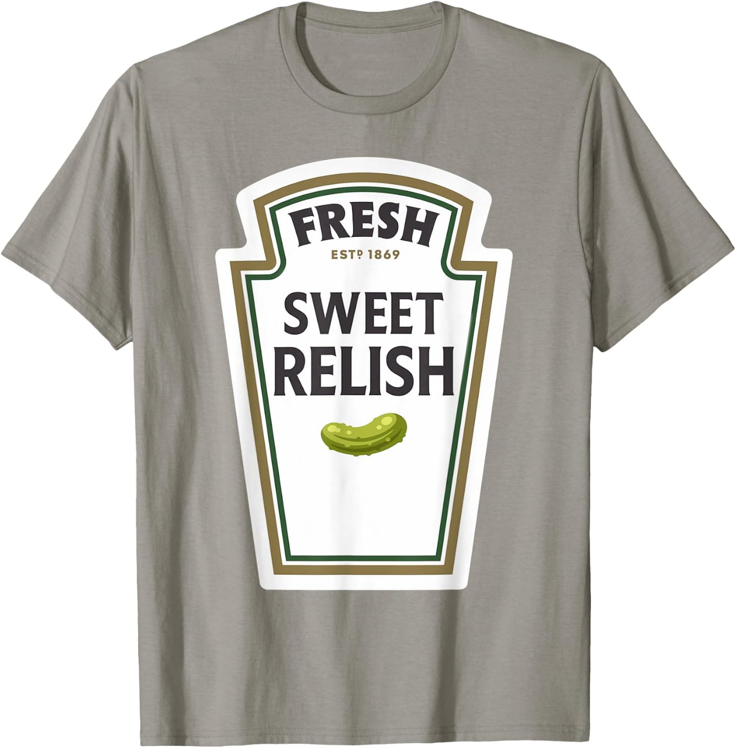 Halloween Matching Costume Fresh Sweet Relish Bottle Label T-Shirt - T-Shirt | Sand