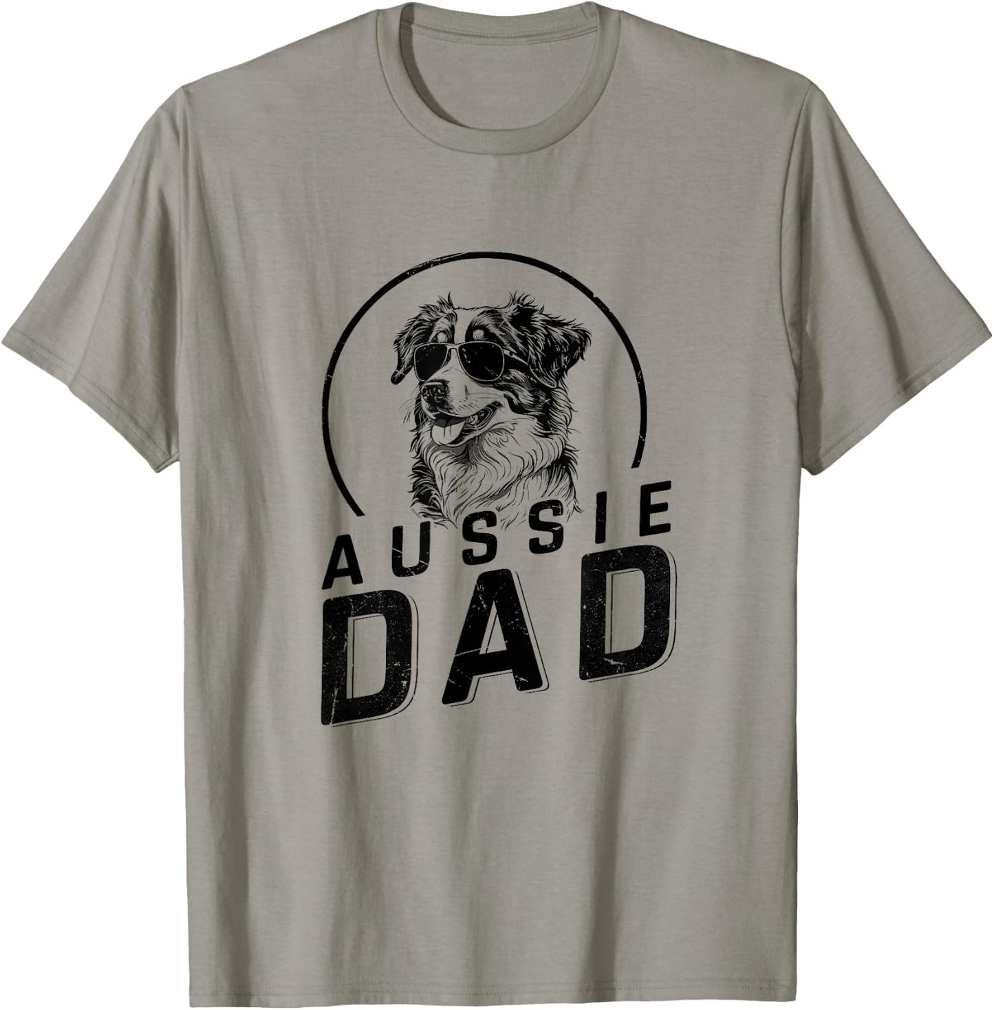 Aussie Dad Dog Owner Gifts Funny Dog Dad Christmas T-Shirt - T-Shirt | Sand