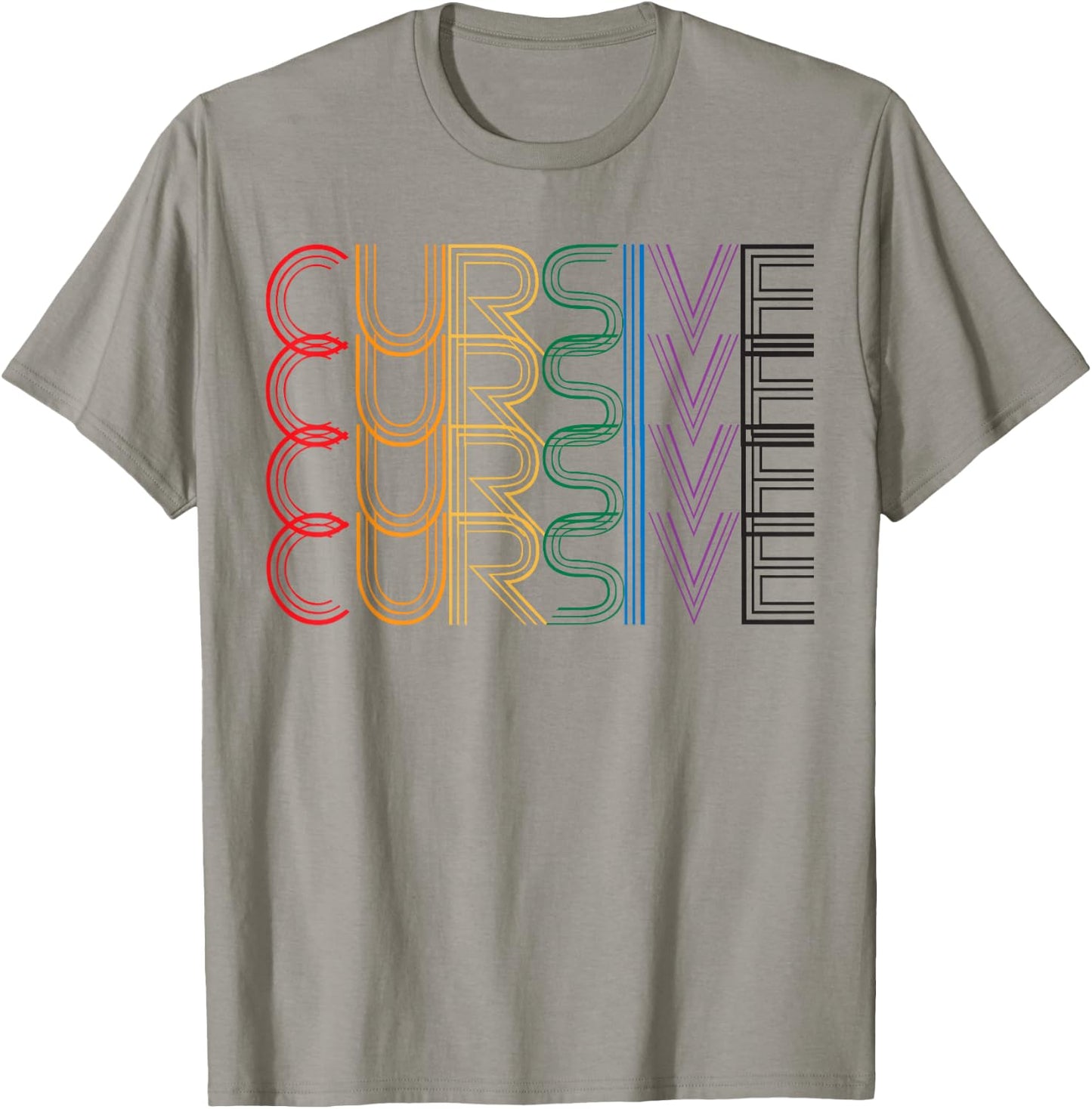 Cursive - Rainbow T-Shirt - T-Shirt | Sand