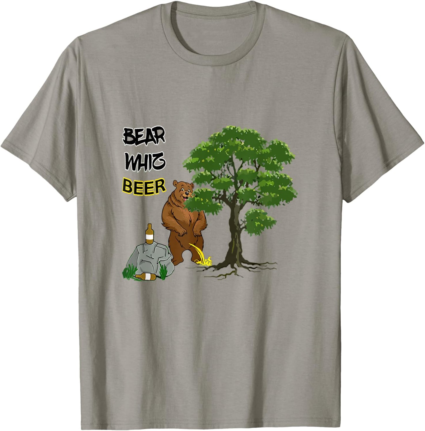 Funny Beer Label Bear Whiz Beer For The Outdoorsman T-Shirt - T-Shirt | Sand