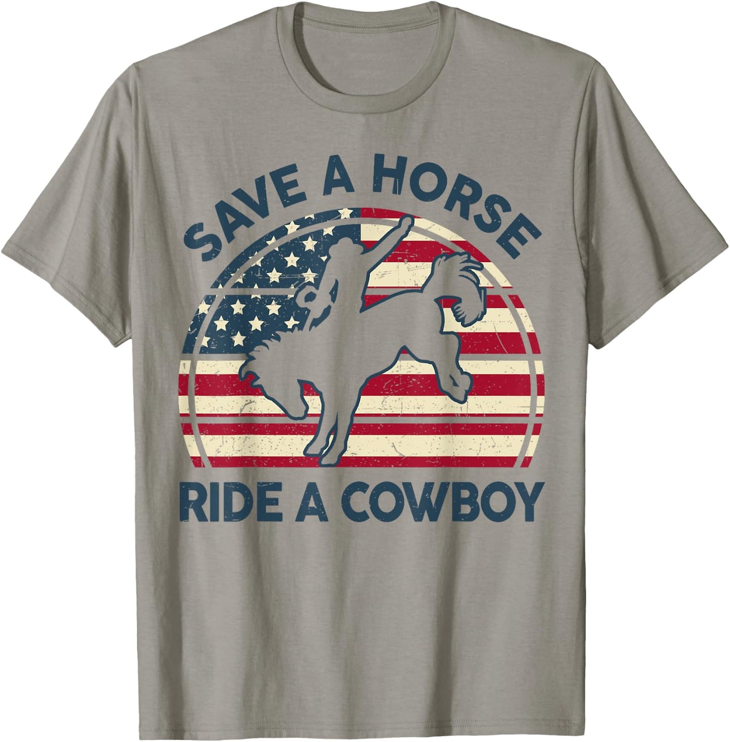 Rodeo Save Horse Ride Cowboy Men Women Funny Western Riding T-Shirt - T-Shirt | Sand