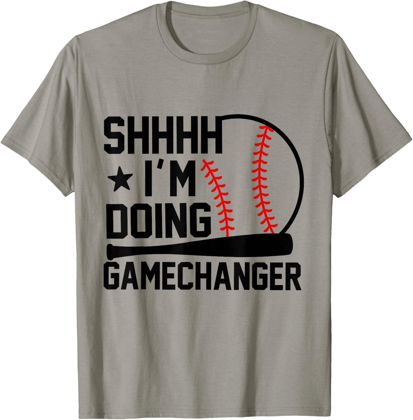 SHHHH I'm Doing Gamechanger Funny Baseball Players T-Shirt - T-Shirt | Sand