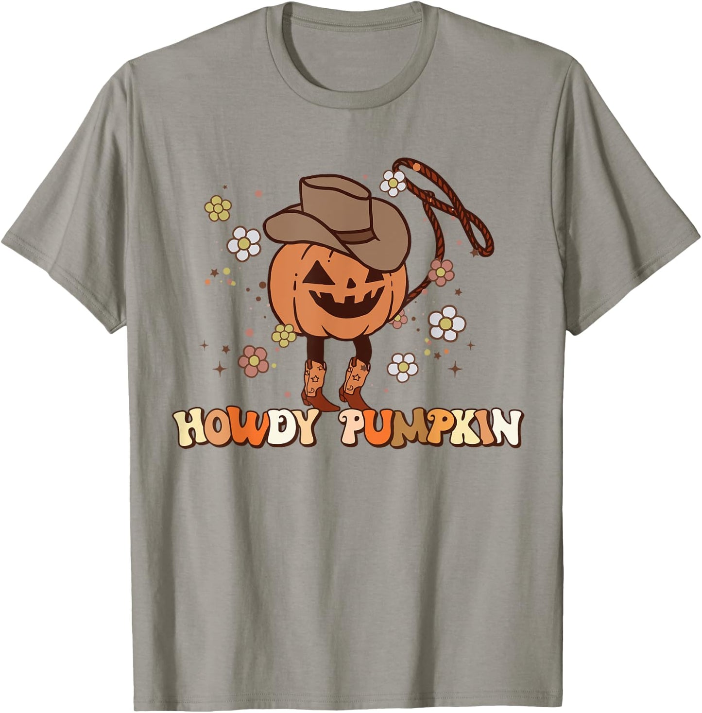 Howdy Pumpkin Rodeo Western Fall Southern Halloween T-Shirt - T-Shirt | Sand