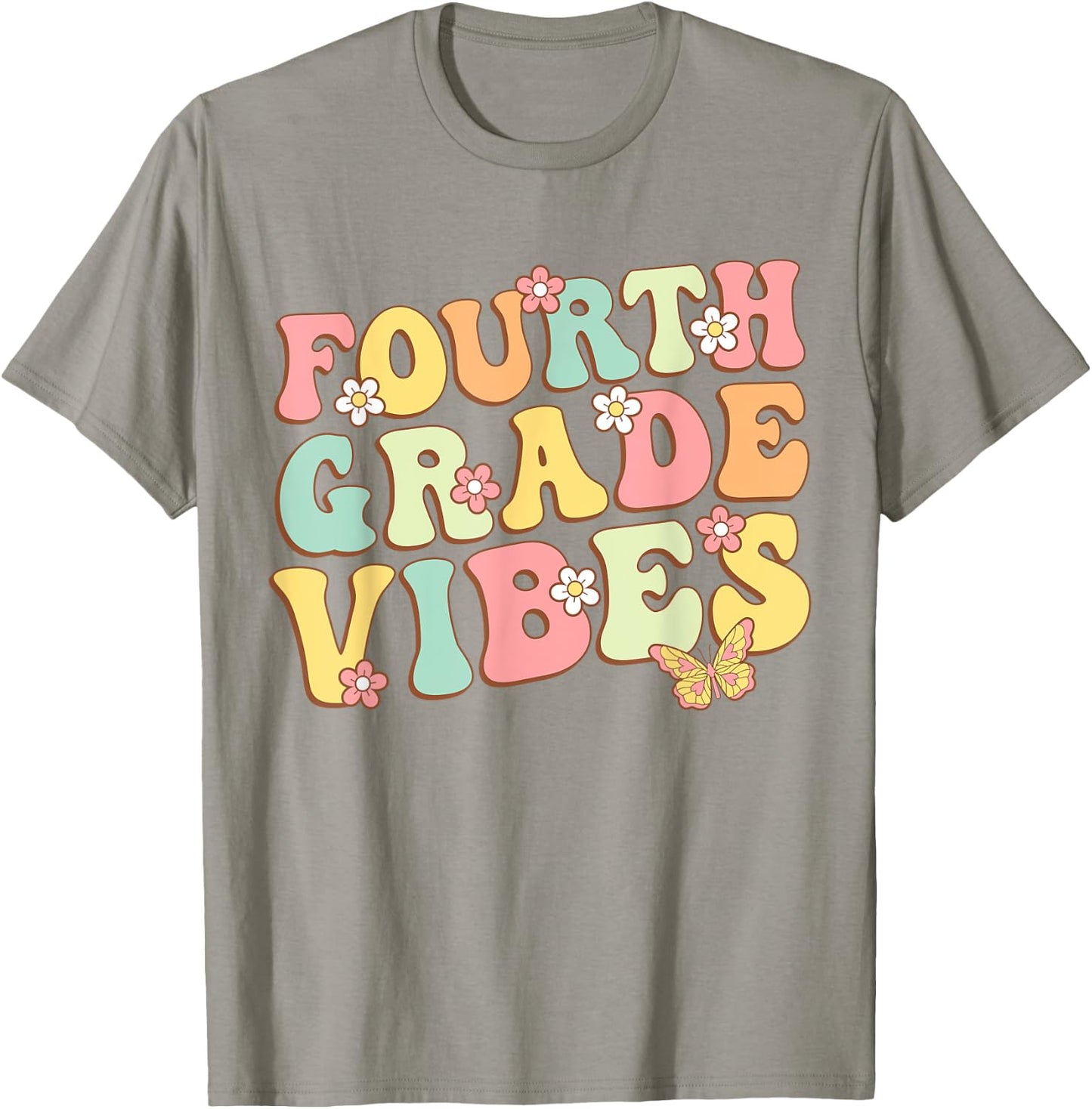 Fourth Grade Vibes Hello Team 4th Grade Teacher Kids Retro T-Shirt - T-Shirt | Sand