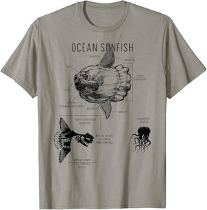Ocean Sunfish Common Mola Anatomy Mola Mola T-Shirt - T-Shirt | Sand
