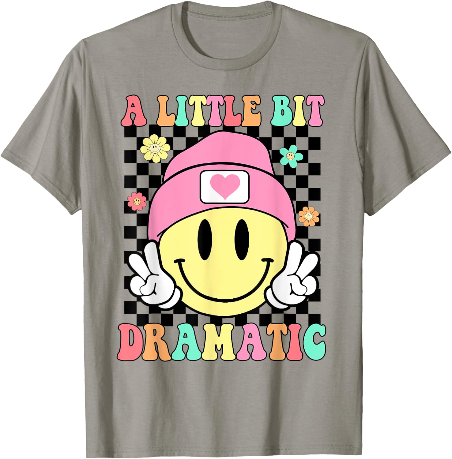 A Little Bit Dramatic Hippie Retro Groovy Funny Kids Girls T-Shirt - T-Shirt | Sand