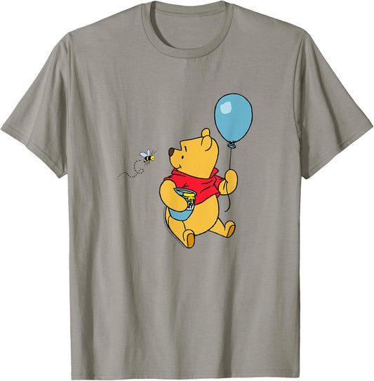 Disney Winnie The Pooh with Balloon & Honey Smiling at Bee T-Shirt - T-Shirt | Sand