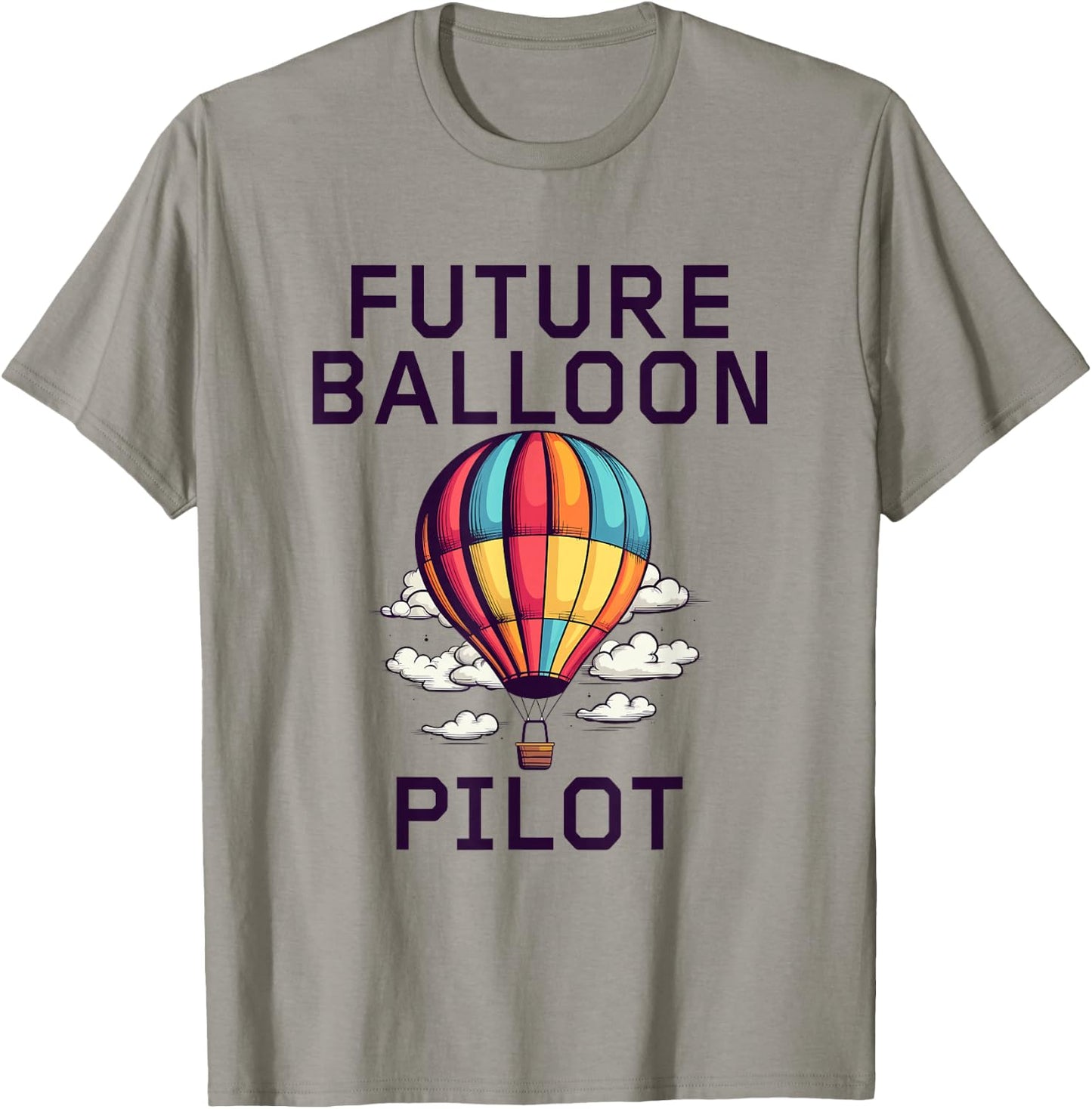 Funny Hot Air Balloon Gifts Kids Blue Balloon Theme T-Shirt - T-Shirt | Sand