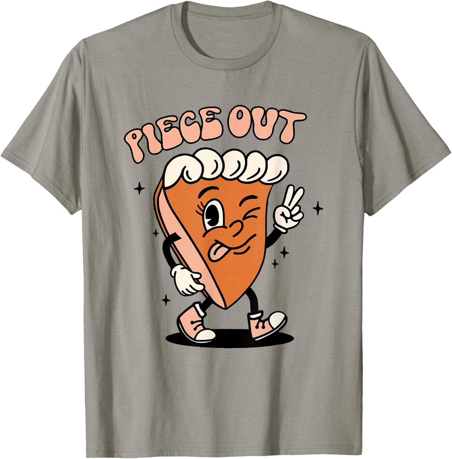 Vintage Piece Out Fall Autumn Funny Thanksgiving Pumpkin Pie T-Shirt - T-Shirt | Sand