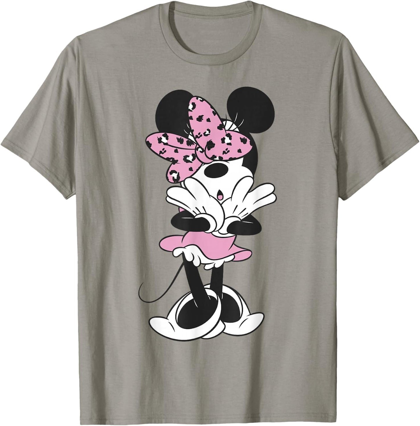 Disney Minnie Mouse Leopard Pink Bow Cutie Portrait T-Shirt - T-Shirt | Sand