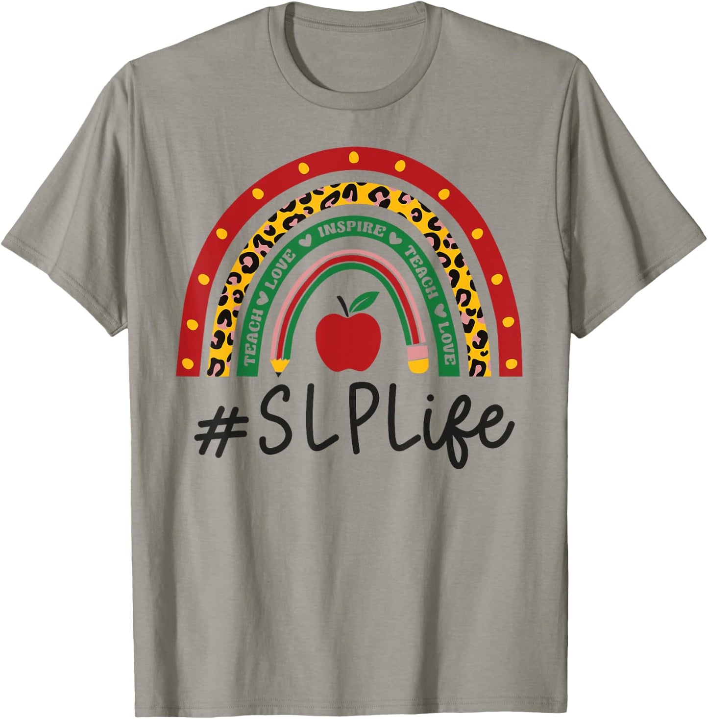 SLP Rainbow Appreciation Day Hello Back To School T-Shirt - T-Shirt | Sand