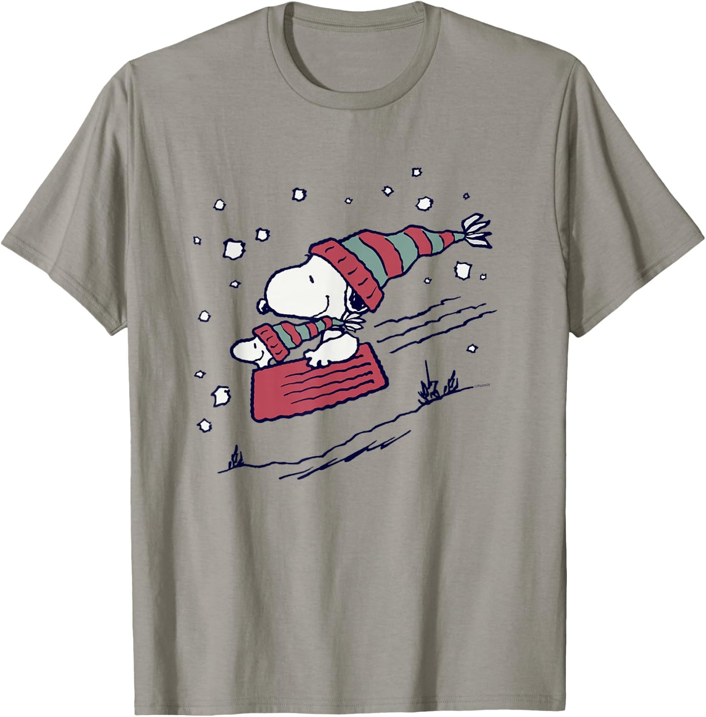 Peanuts - Snoopy Sledding T-Shirt - T-Shirt | Sand