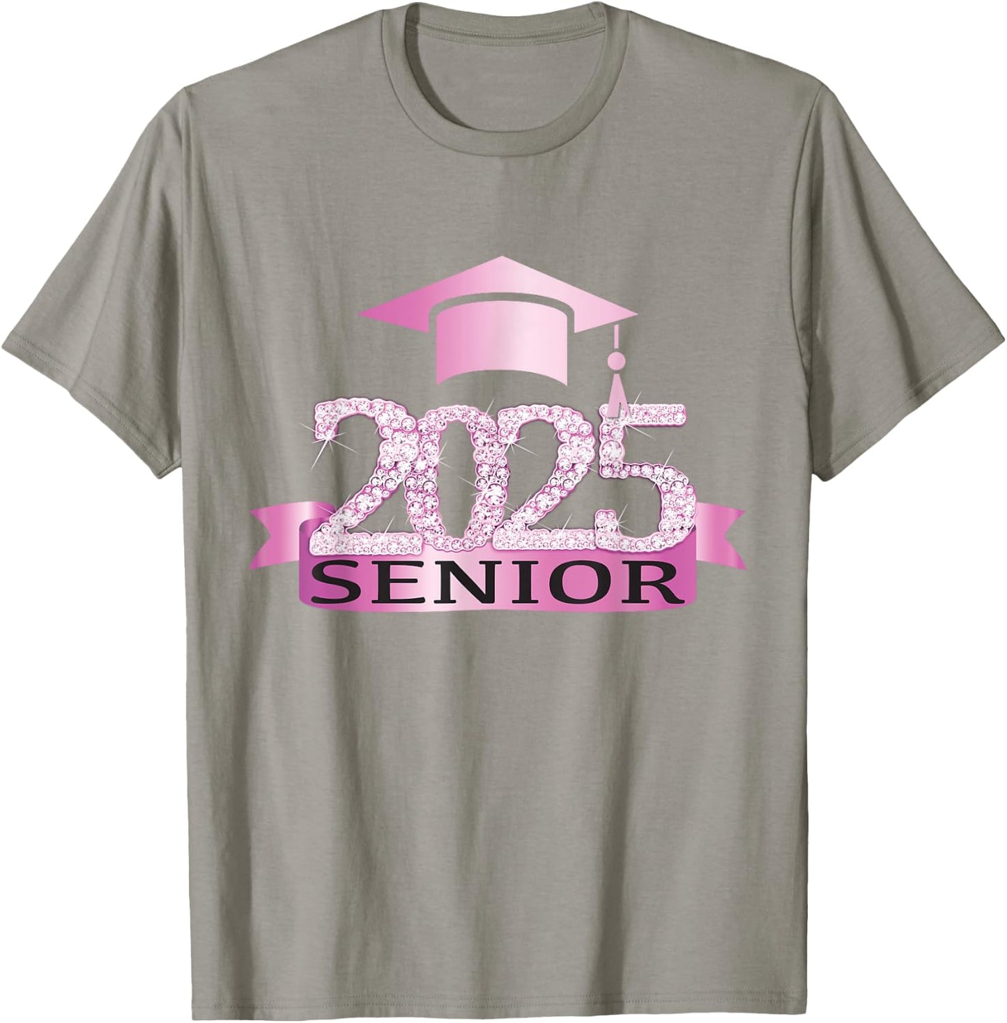 Proud Senior Of 2025 Cap Graduation Year Decor Pink T-Shirt - T-Shirt | Sand