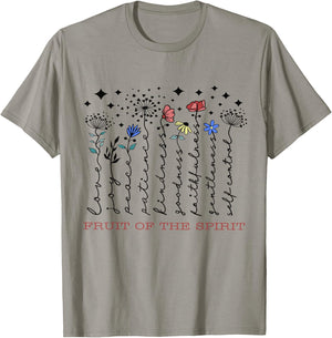 Fruit Of The Spirit Christian Religious Bible Verse Flowers T-Shirt - T-Shirt | Sand