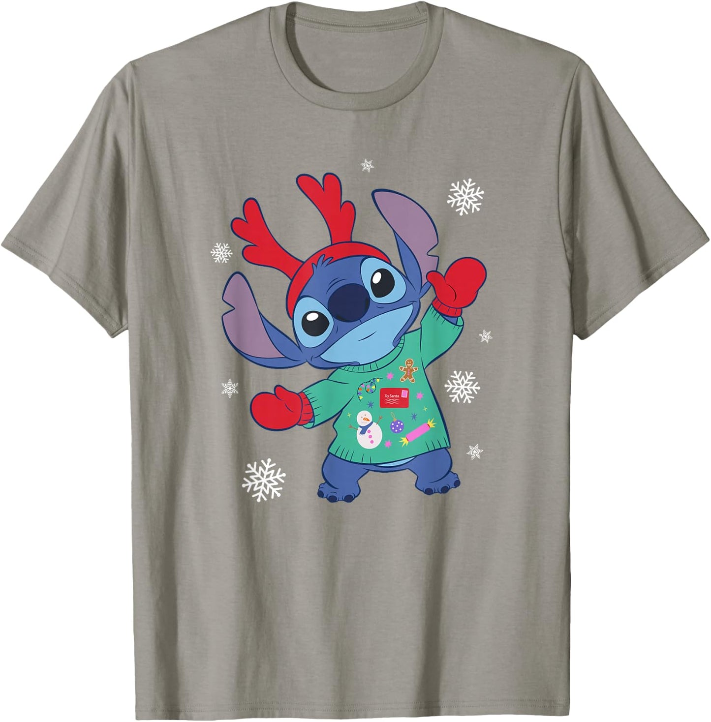 Disney Lilo & Stitch Christmas Outfit Celebration T-Shirt - T-Shirt | Sand