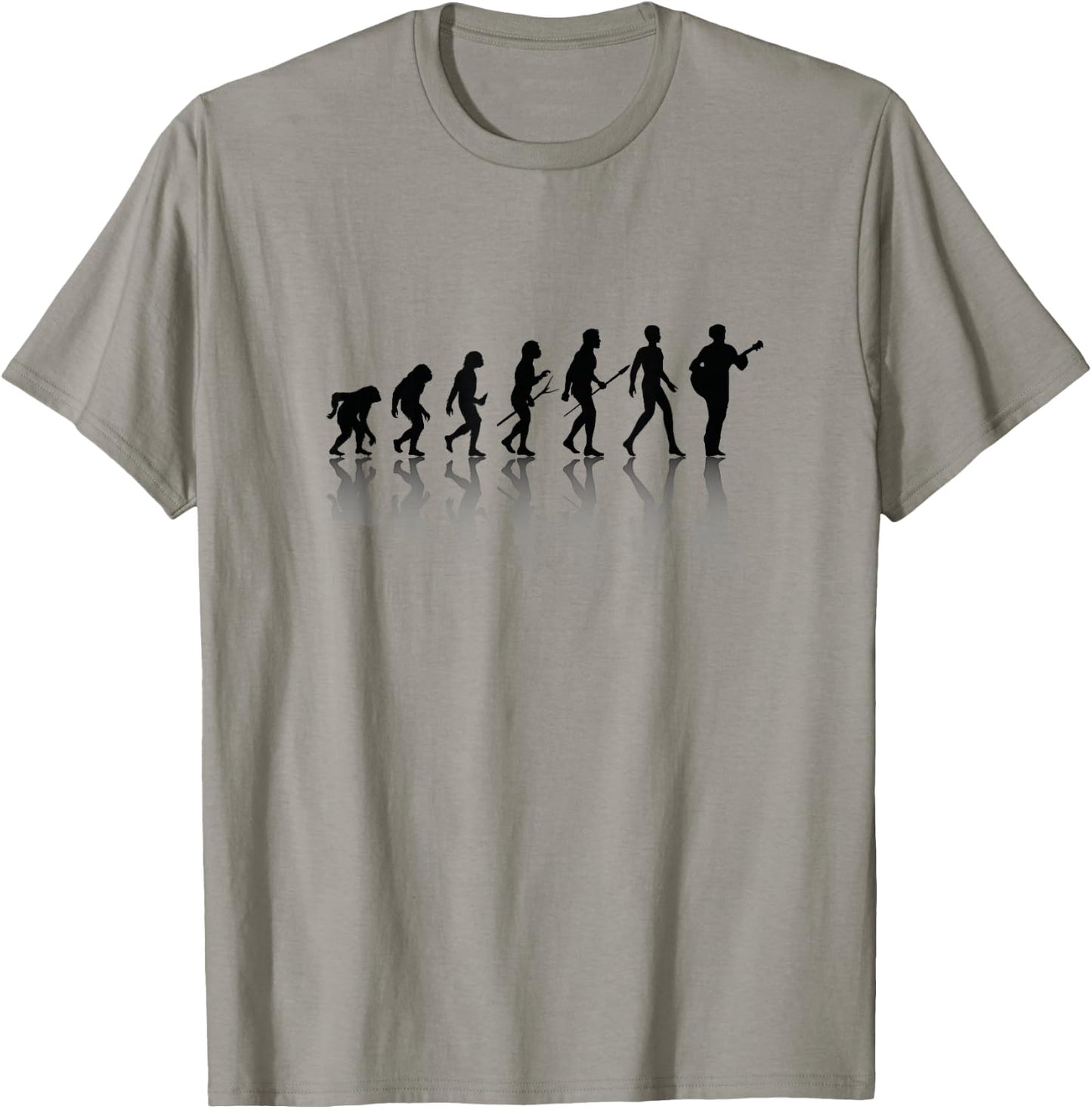 Funny Guitarist And Guitar Lover Man human Evolution Stages T-Shirt - T-Shirt | Sand