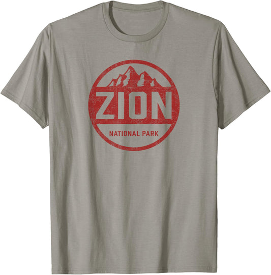 Retro Zion National Park Utah Mountain Women Men Kids Hiking T-Shirt - T-Shirt | Sand