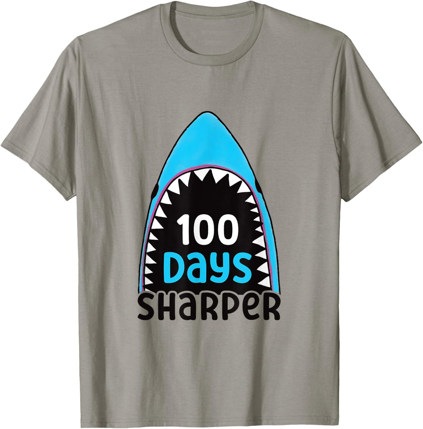 100 Days Sharper Boys Shark 100th Day of School T-Shirt - T-Shirt | Sand