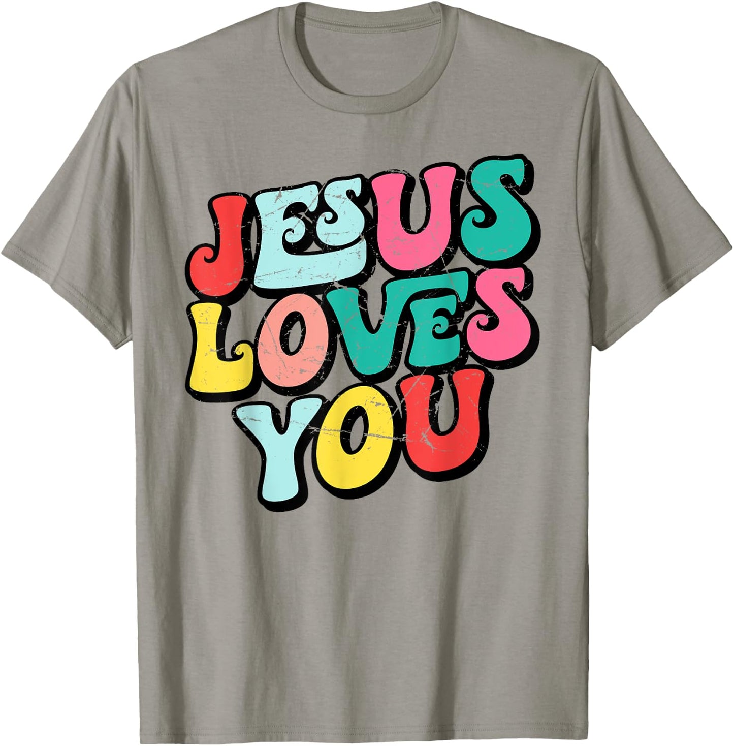 Jesus Loves You Retro Vintage Style Graphic Men T-Shirt - T-Shirt | Sand