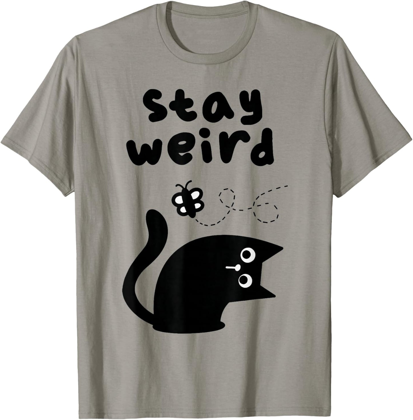 Stay Weird Cat T-Shirt - T-Shirt | Sand