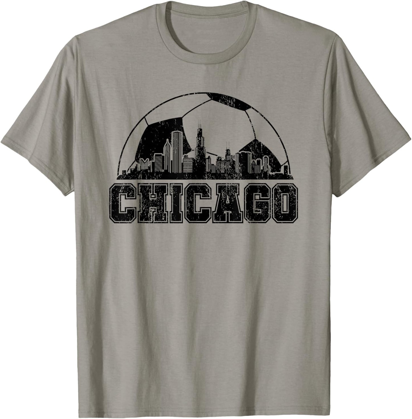 Chicago Skyline Soccer Lover T-Shirt - T-Shirt | Sand