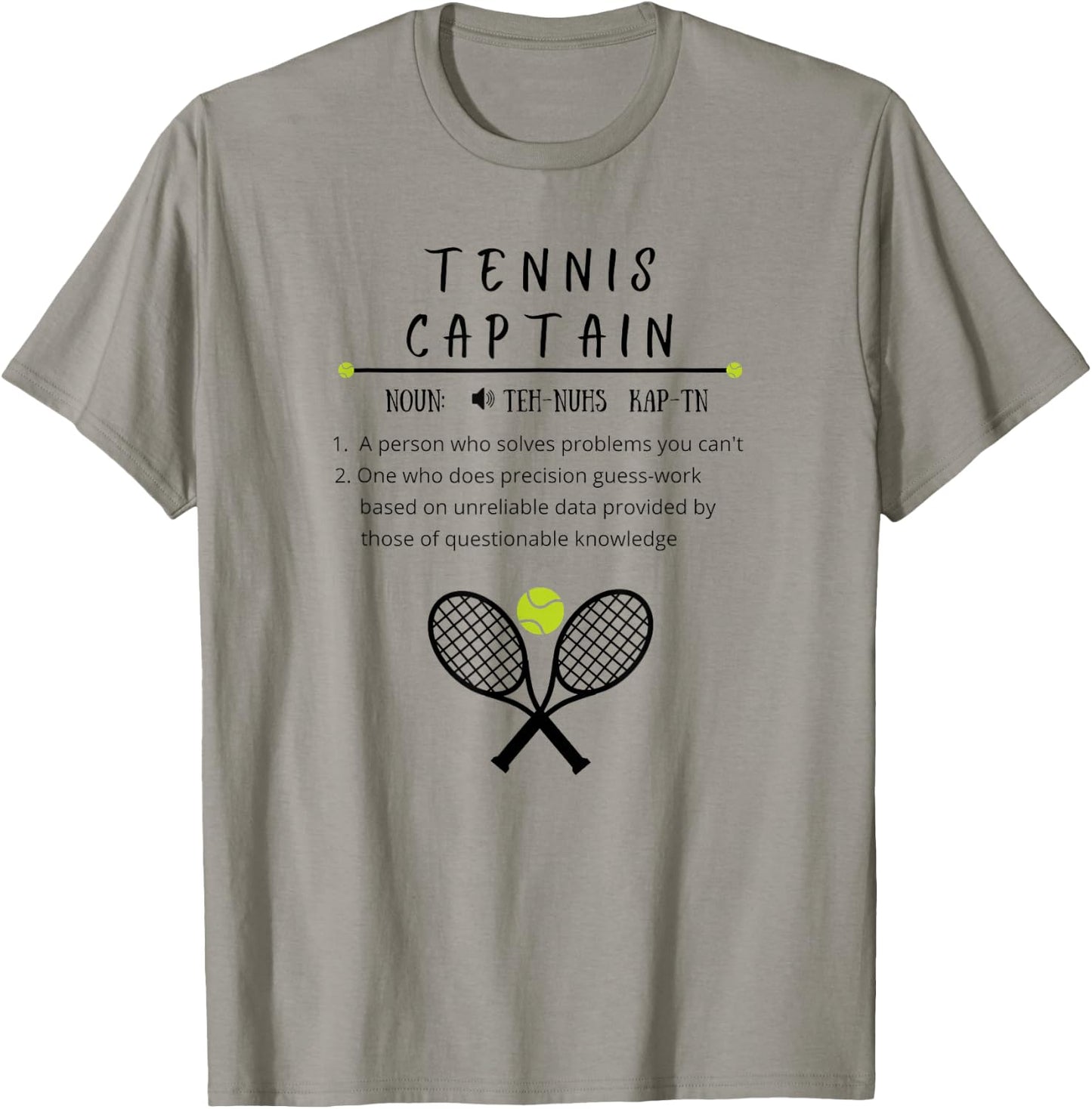 Tennis Captain, Funny, Sports, Tennis T-Shirt - T-Shirt | Sand