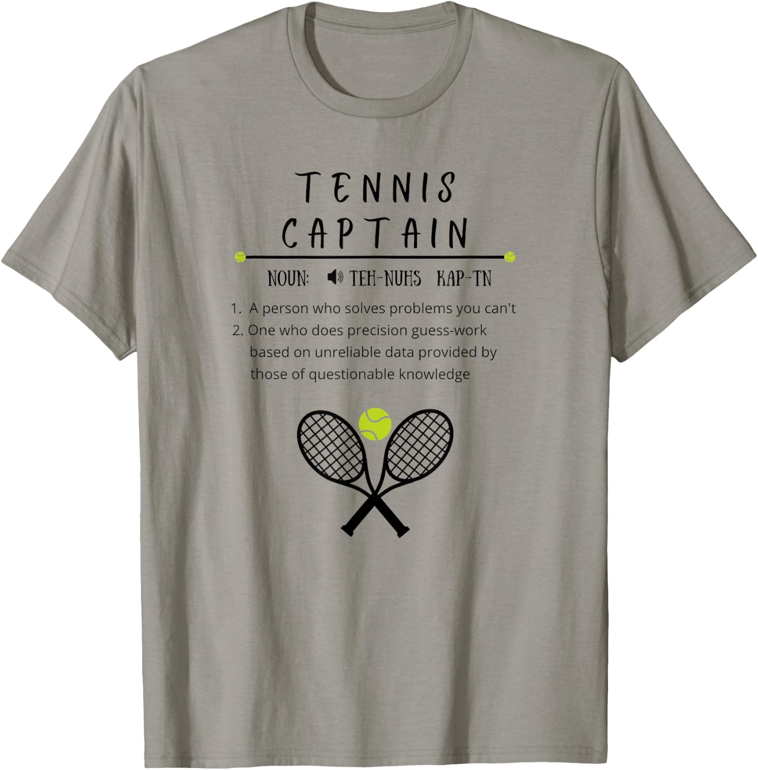 Tennis Captain, Funny, Sports, Tennis T-Shirt - T-Shirt | Sand