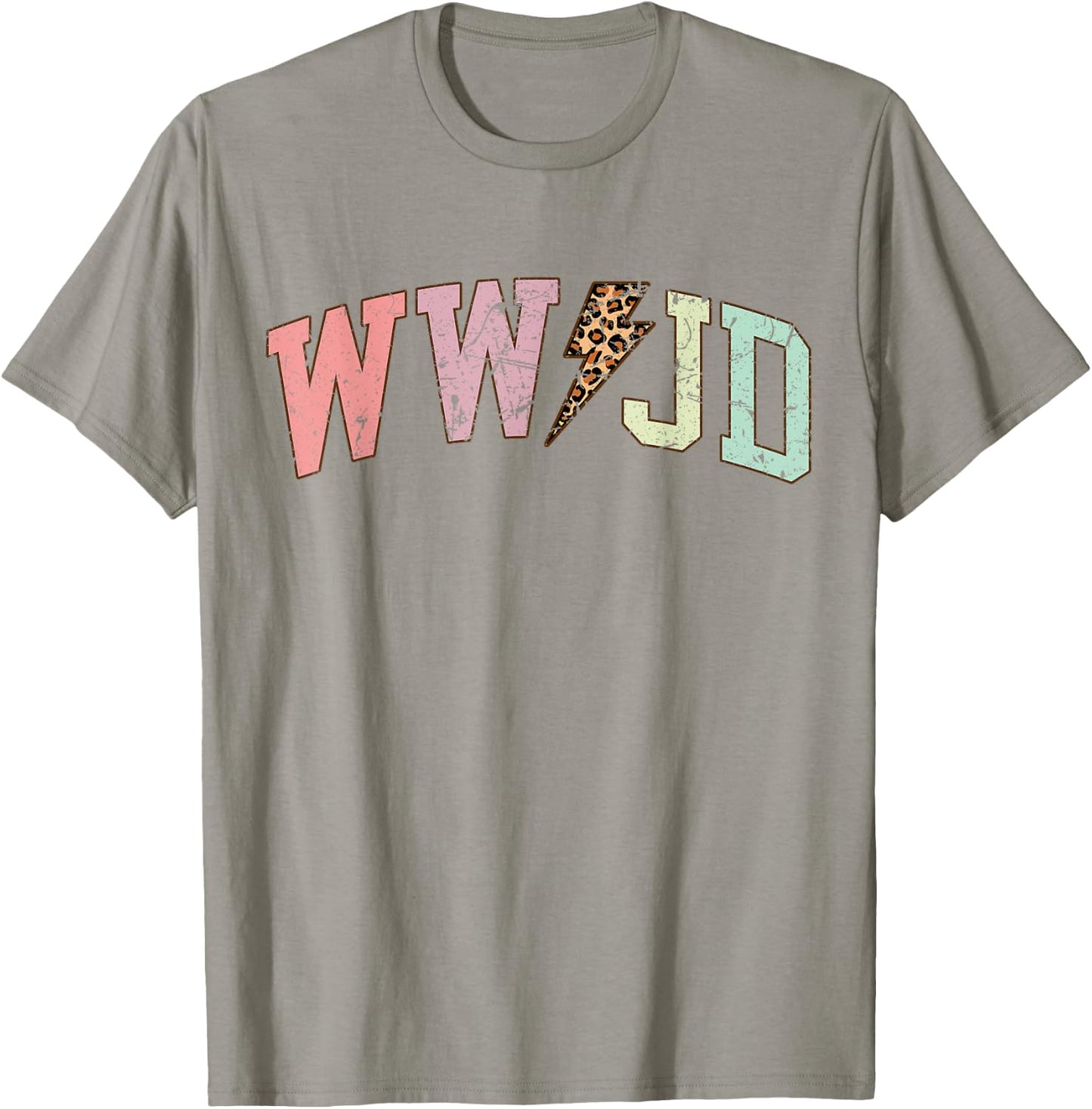 WWJD What Would Jesus Do Christian Bible Vintage Leopard T-Shirt - T-Shirt | Sand