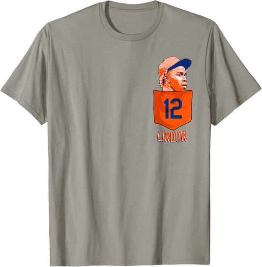 Francisco Lindor New York Baseball Pocket MLBPA T-Shirt - T-Shirt | Sand