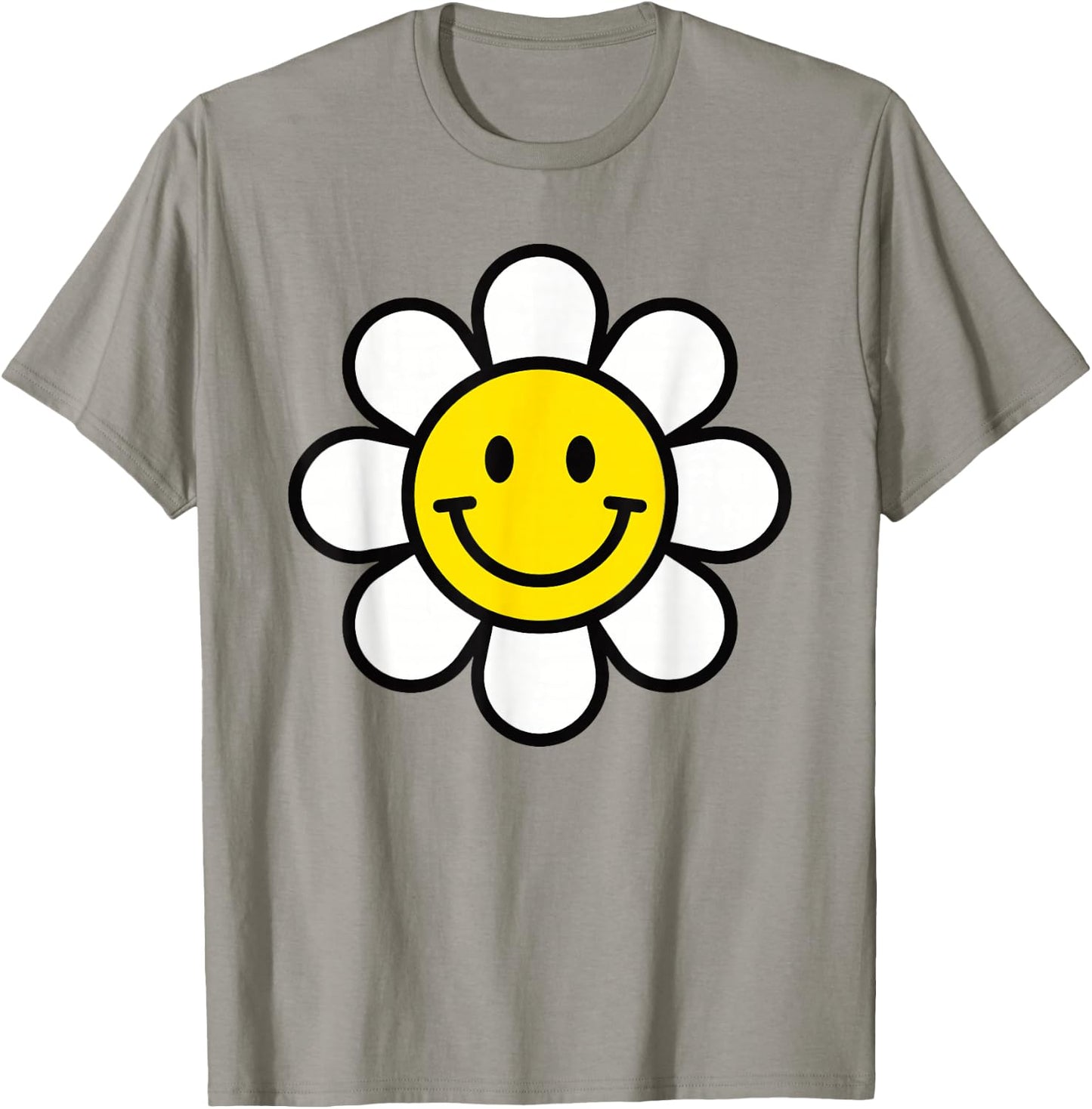 Yellow Happy Smiling Smile Face Daisy Flower Shirt Kids Girl T-Shirt - T-Shirt | Sand