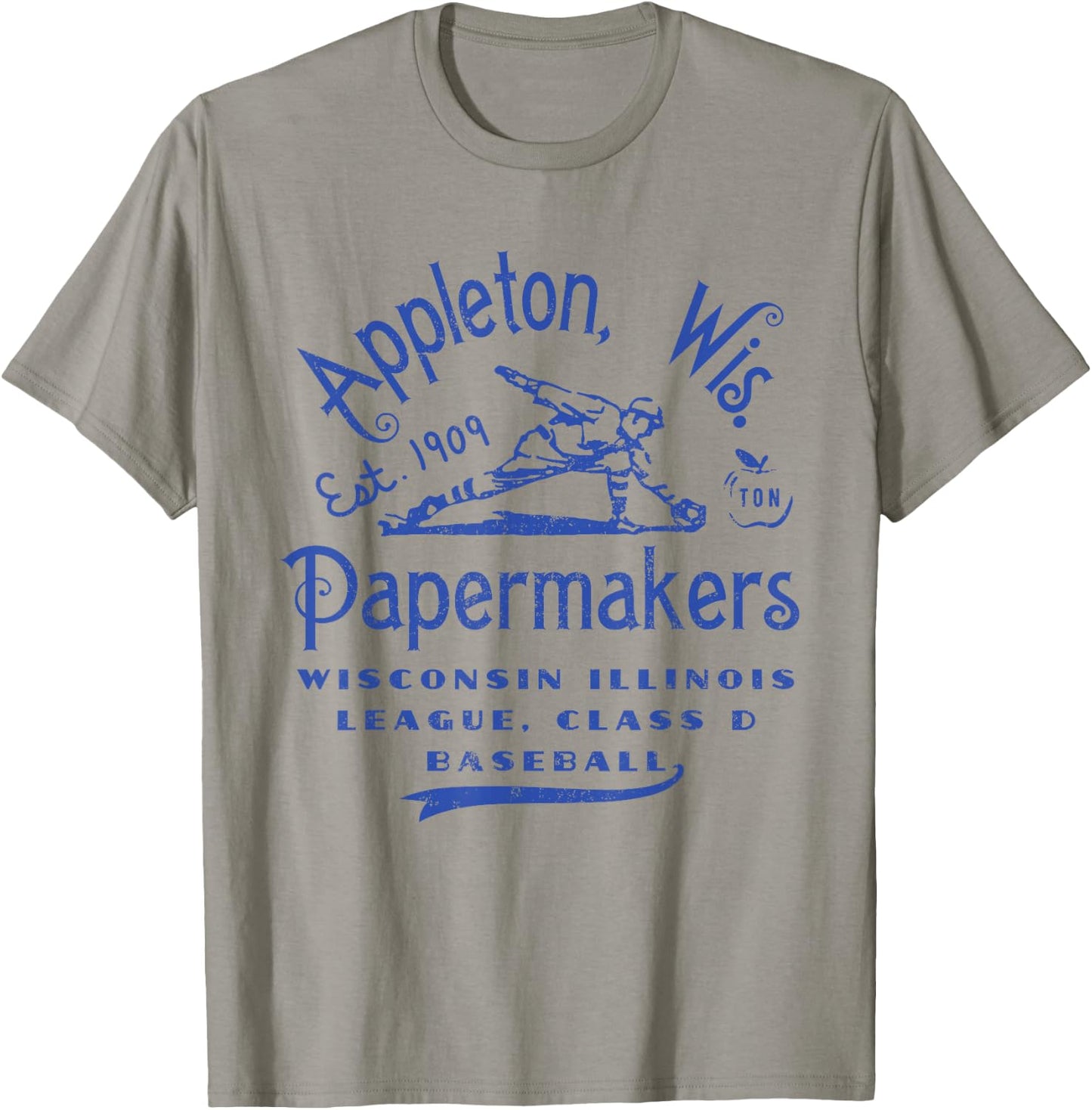 Appleton Papermakers Wisconsin Vintage Defunct Baseball T-Shirt - T-Shirt | Sand
