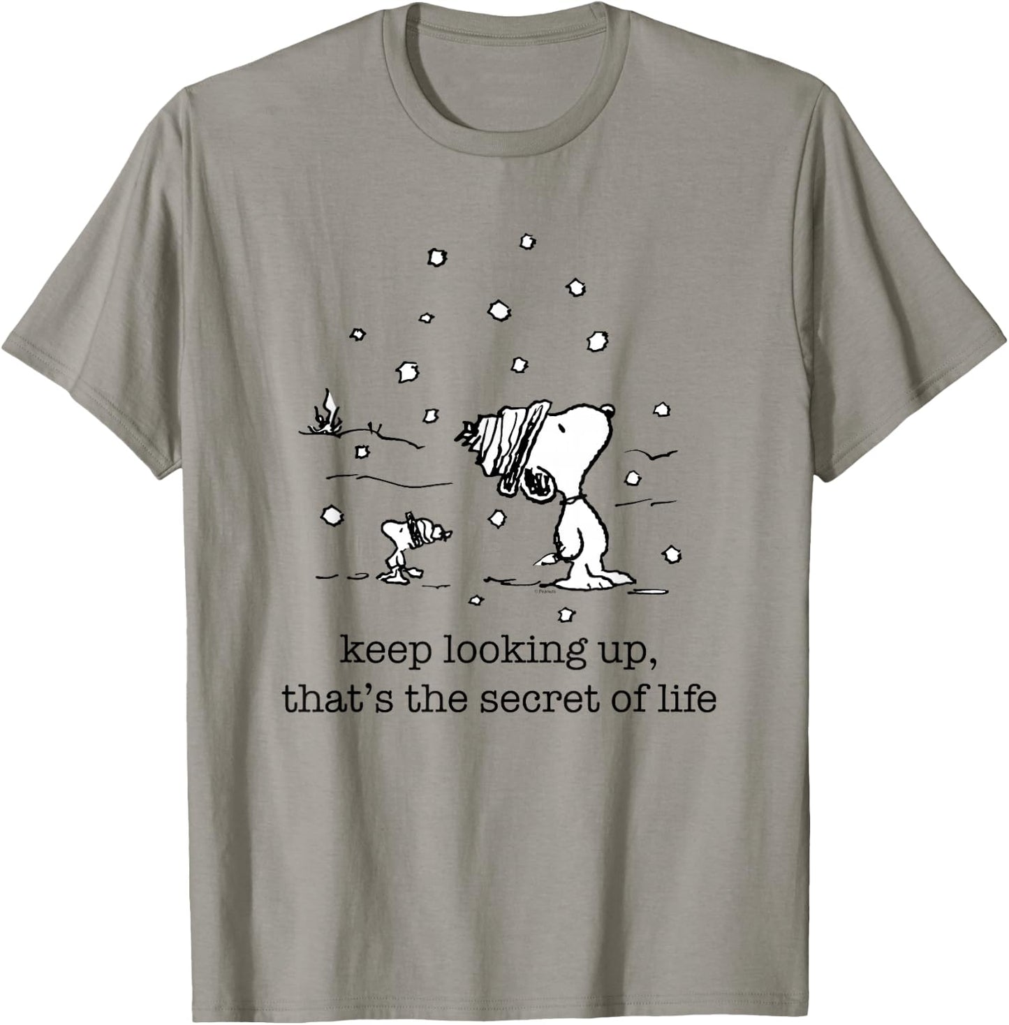 Peanuts - Snoopy and Woodstock Christmas Snowfall T-Shirt - T-Shirt | Sand