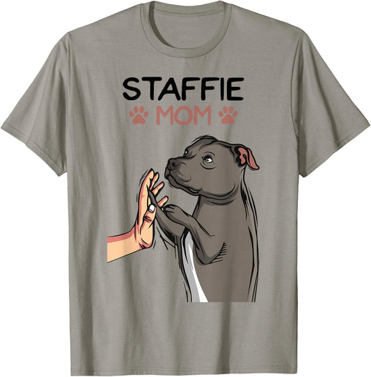 Staffordshire Bull Terrier Dog Mom Staffie T-Shirt - T-Shirt | Sand
