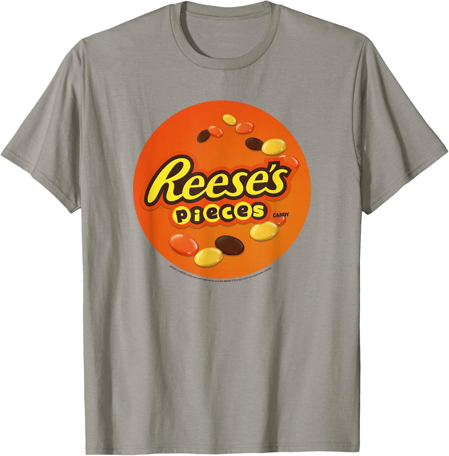 Reese's Women's Grey Classic Reese's Pieces Candy Centered Design T-Shirt - T-Shirt | Sand
