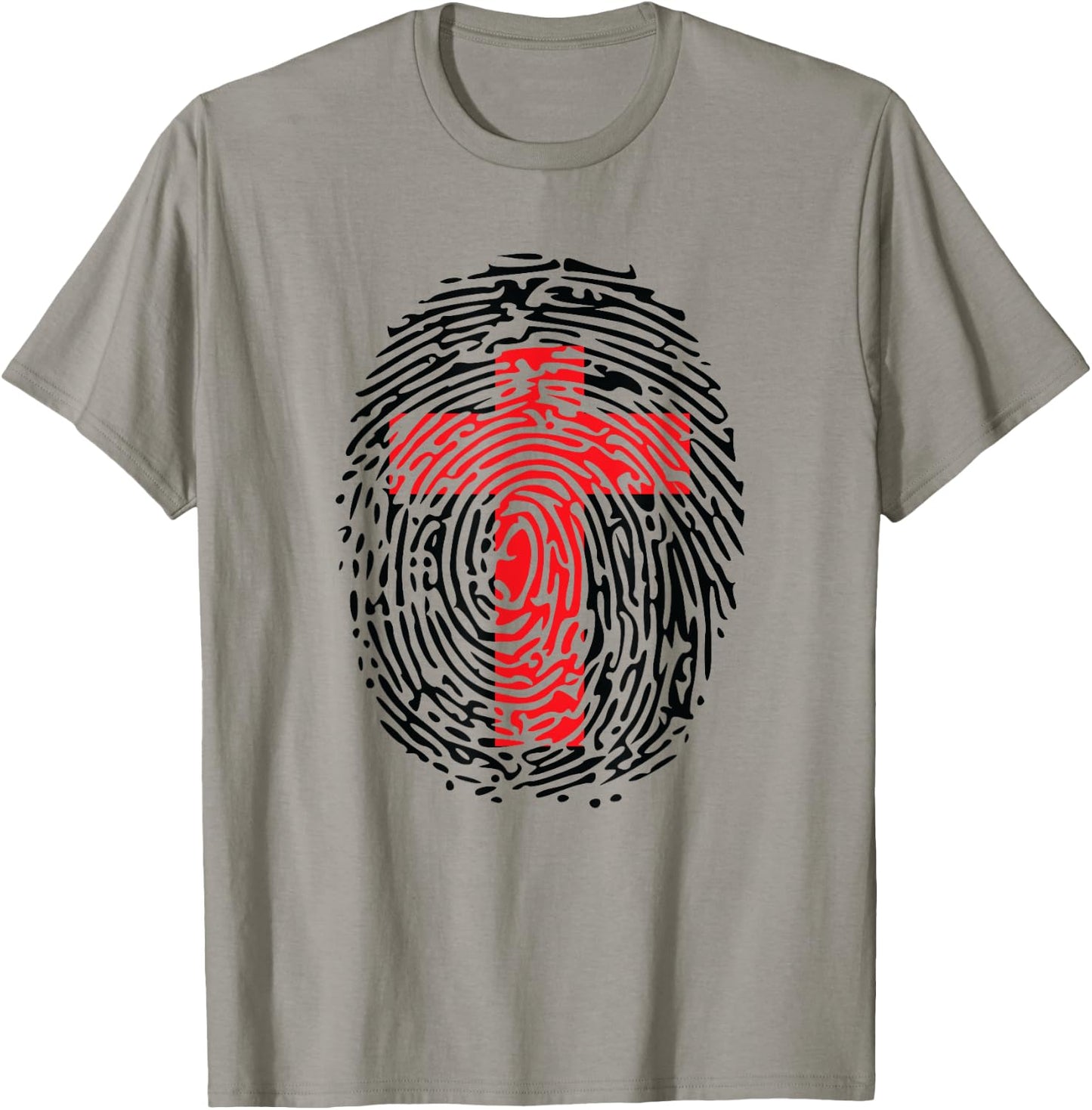 Christian Cross Fingerprint of Christ T-Shirt - T-Shirt | Sand