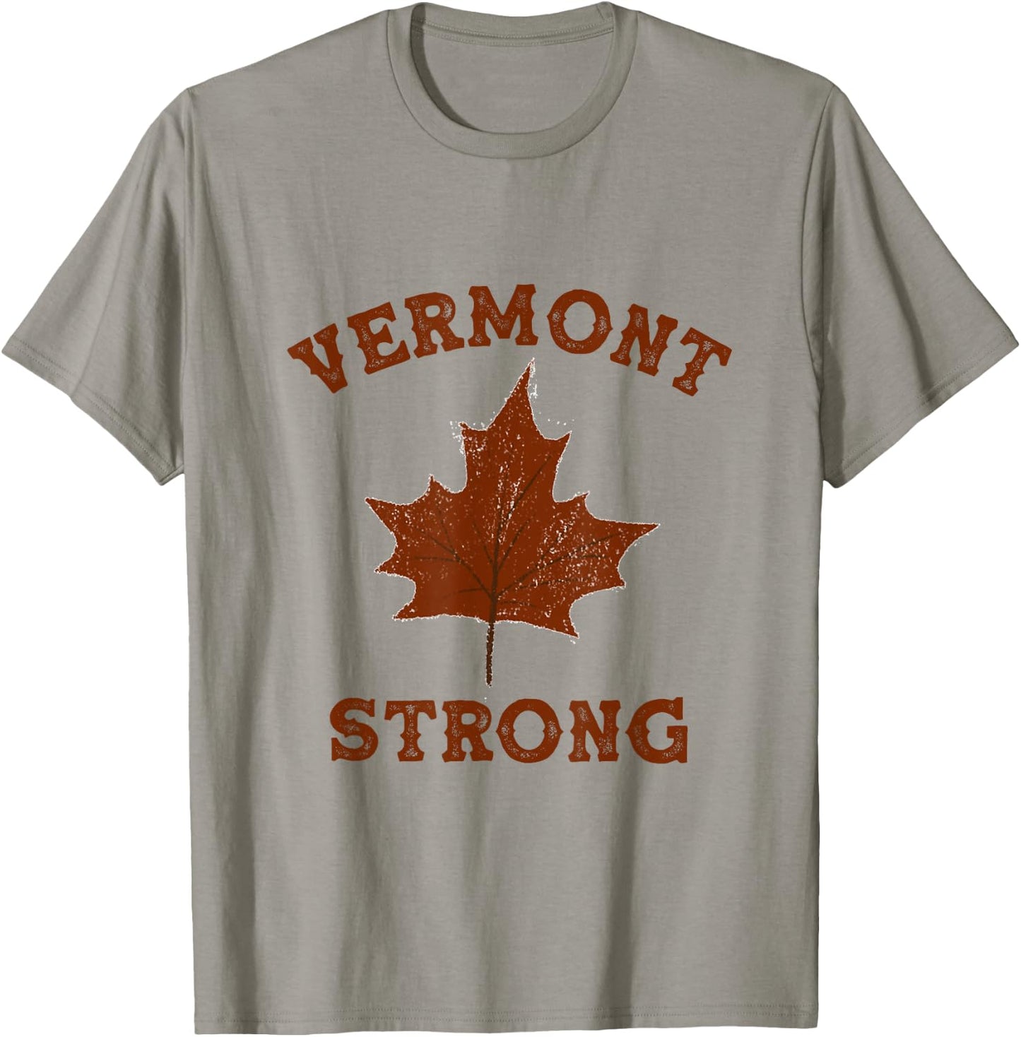Vermont Strong I Love Vermont Gym Fitness Workout Maple Leaf T-Shirt - T-Shirt | Sand