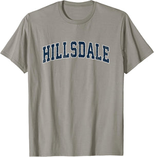 Hillsdale New Jersey NJ Vintage Sports Design Navy Design T-Shirt - T-Shirt | Sand