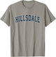 Hillsdale New Jersey NJ Vintage Sports Design Navy Design T-Shirt - T-Shirt | Sand