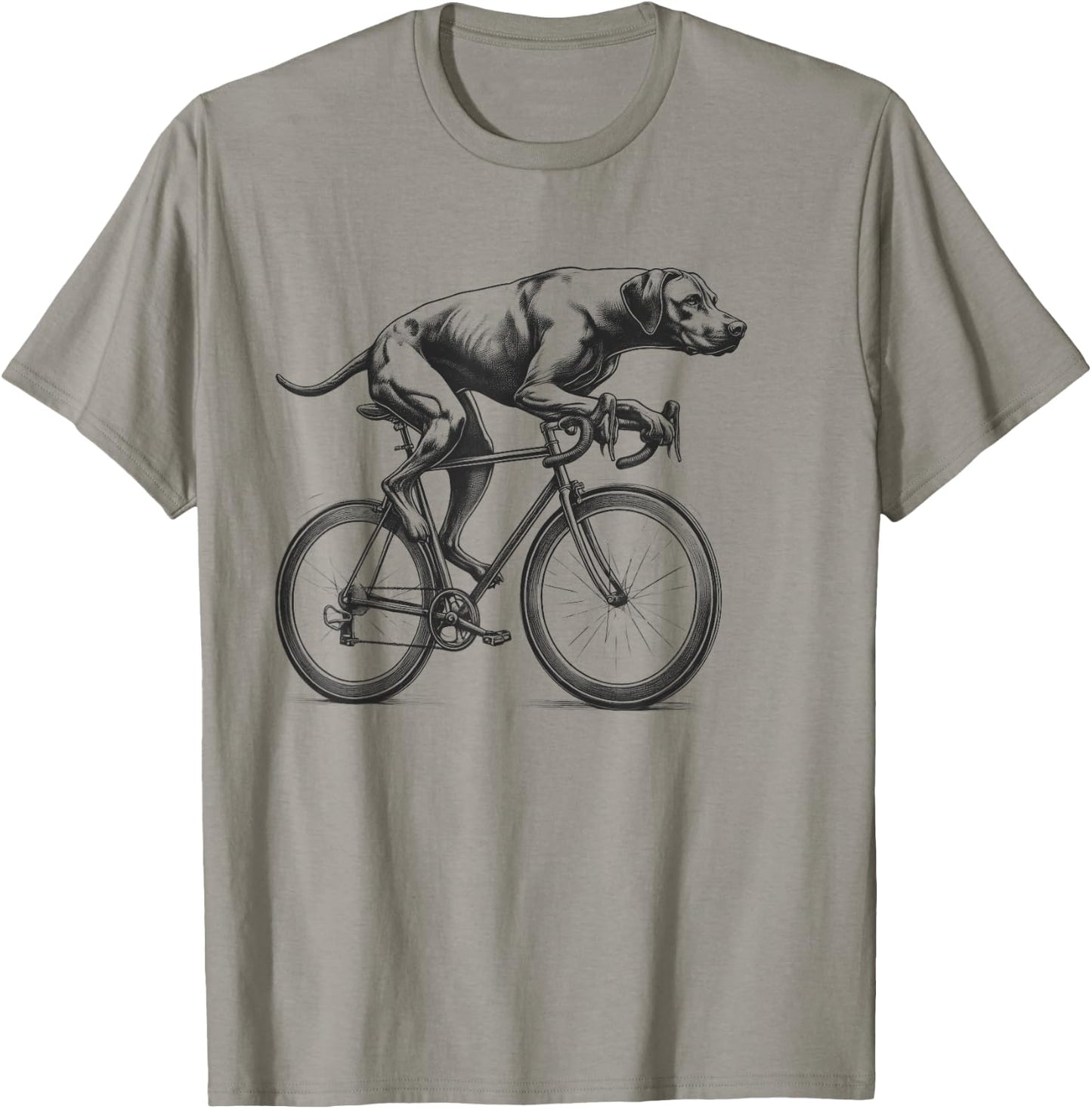 Rhodesian Ridgeback Dog Riding a Bike Bicycle Biker Cycling T-Shirt - T-Shirt | Sand