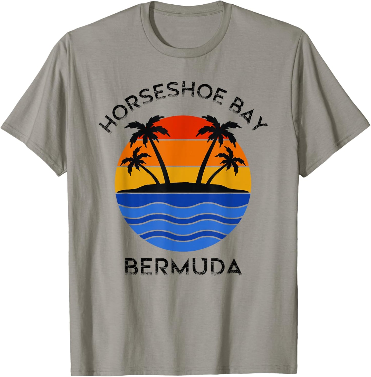 Bermuda Lover's Retro "Horseshoe Bay, Bermuda" Apparel T-Shirt - T-Shirt | Sand