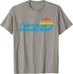 Vintage Jamaica Beach Vacation Palm Trees Caribbean Cruise Men Women Kids T-Shirt - T-Shirt | Sand