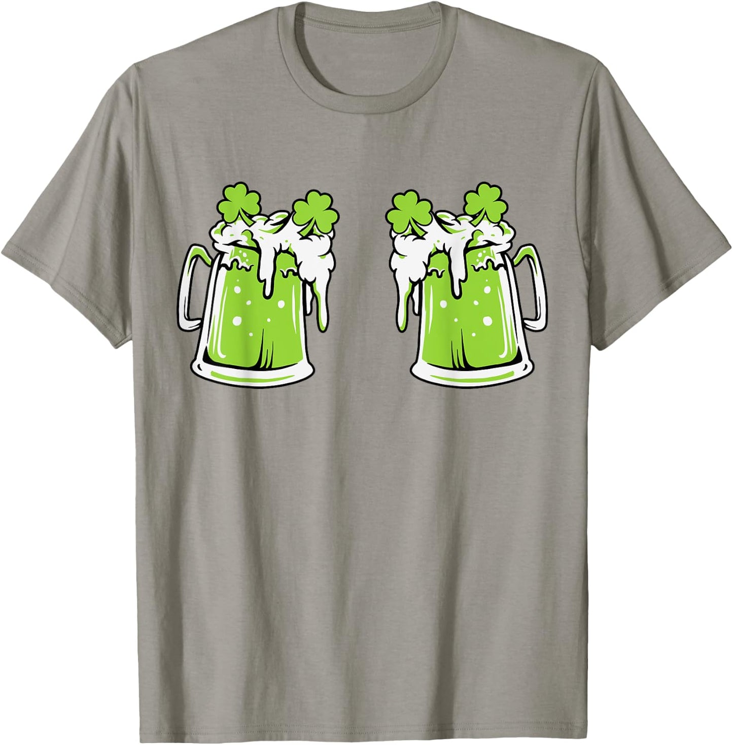 Funny St Patricks Day Drinking Irish Shamrock Green Beer Mug T-Shirt - T-Shirt | Sand