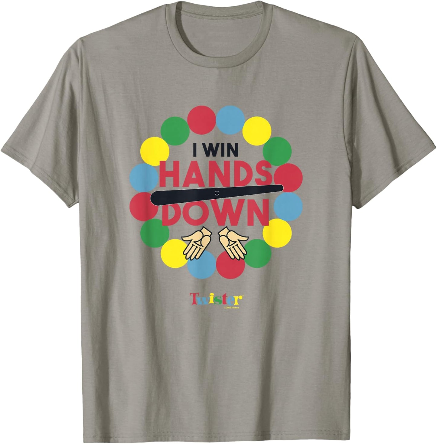 Twister Vintage Retro I Win Hands Down Classic Game Logo T-Shirt - T-Shirt | Sand
