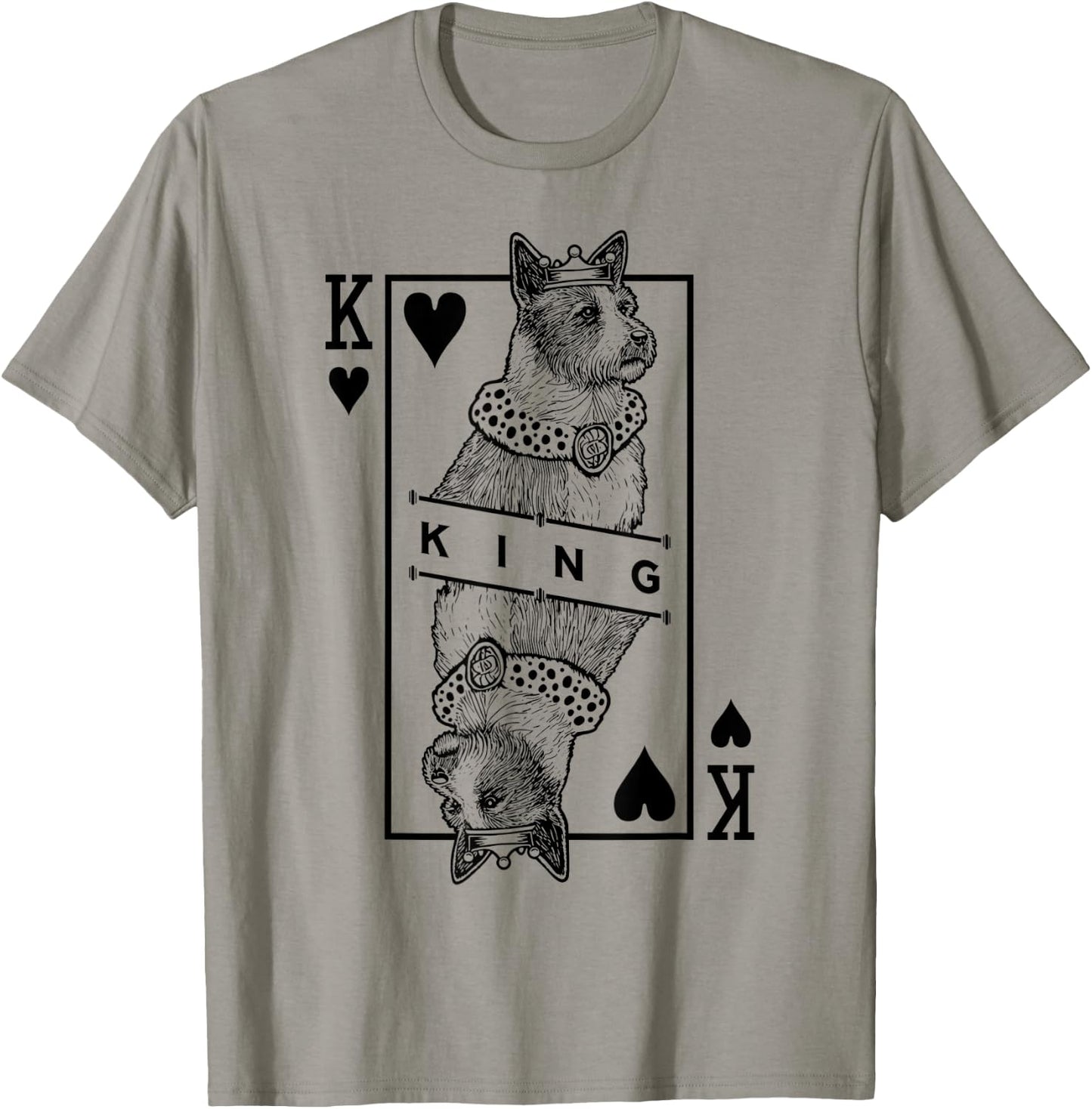 Portuguese Podengo Pequeno King Of Hearts Funny Dog Lover T-Shirt - T-Shirt | Sand