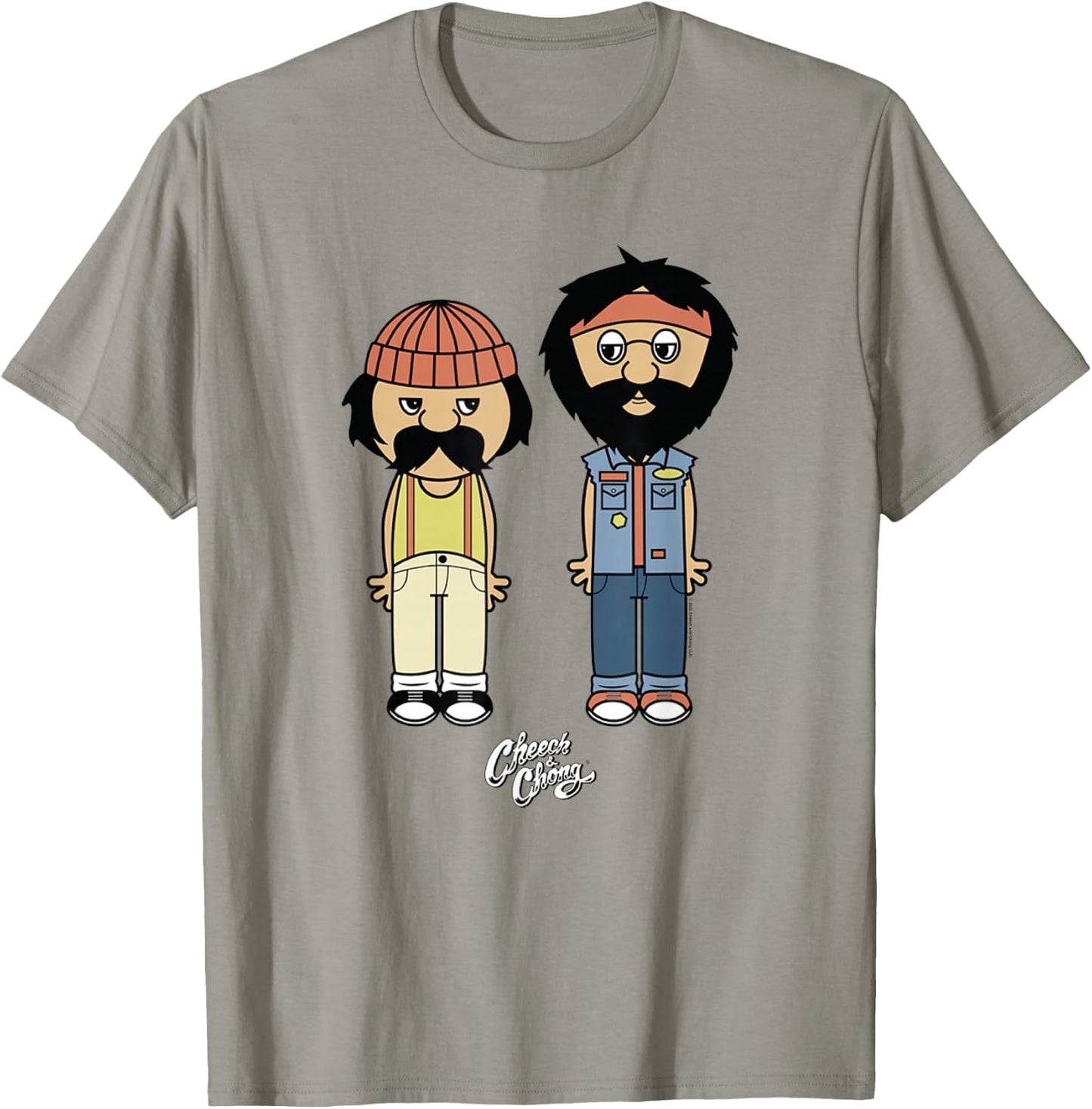 Cheech & Chong Toon Style Full Bodies With Classic Logo T-Shirt - T-Shirt | Sand